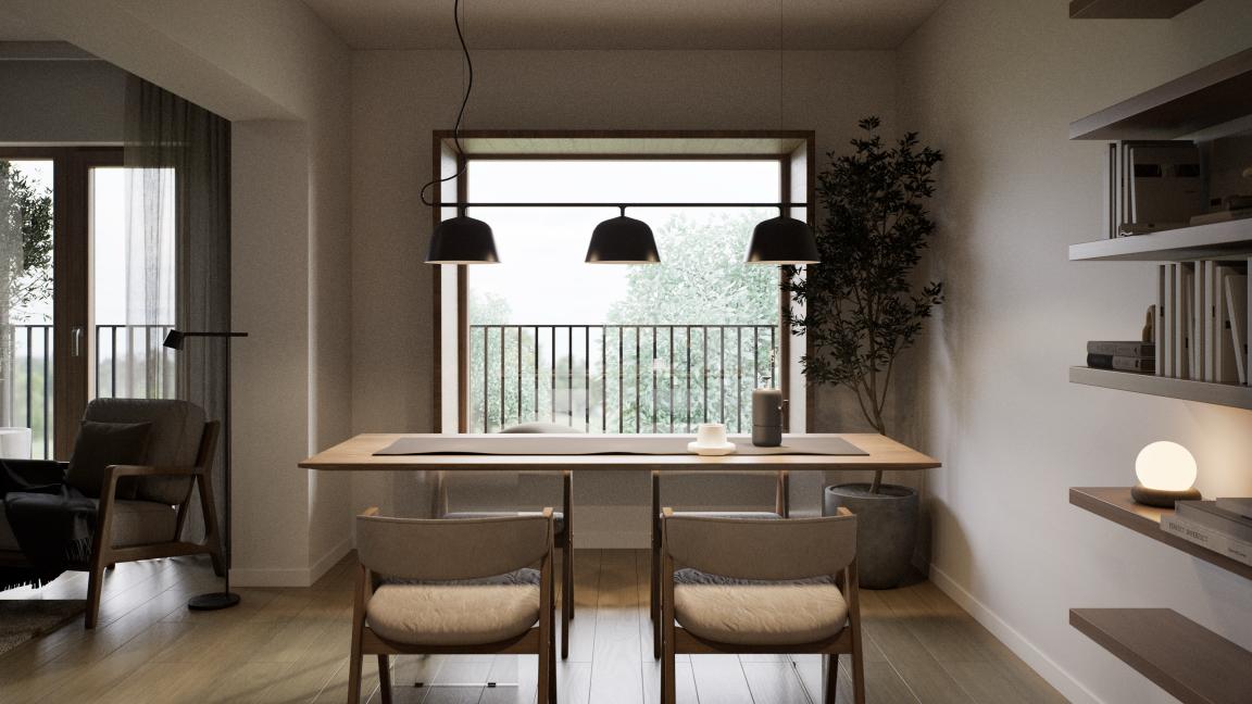 Moderner Wohn- und Essbereich im Familienapartment Refugium Weitblick